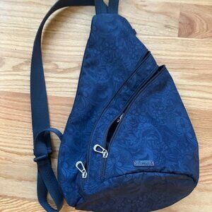Sakroots On The Go Large Sling Backpack in Eco-Twill Indigo Spirit (color)